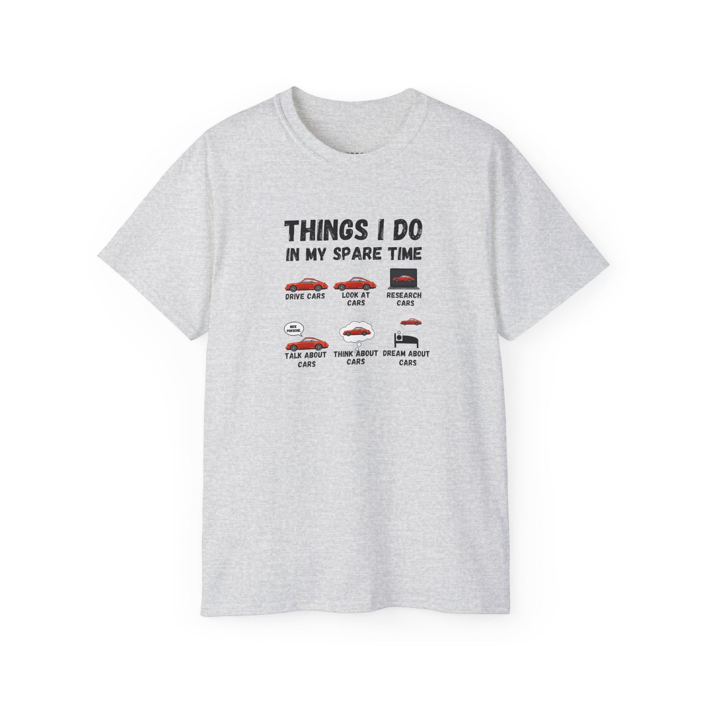 Things I Do In My Spare Time Red Porsche T-shirt