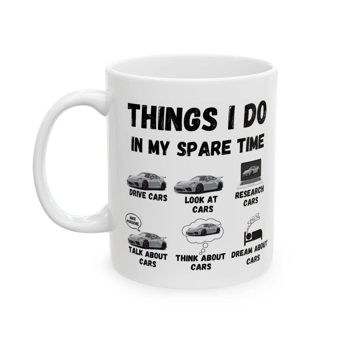 Things I Do in My Spare Time Porsche GT3 RS "Chalk Gray" Coffee Mug