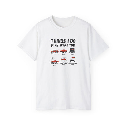 Things I Do In My Spare Time Red Porsche T-shirt