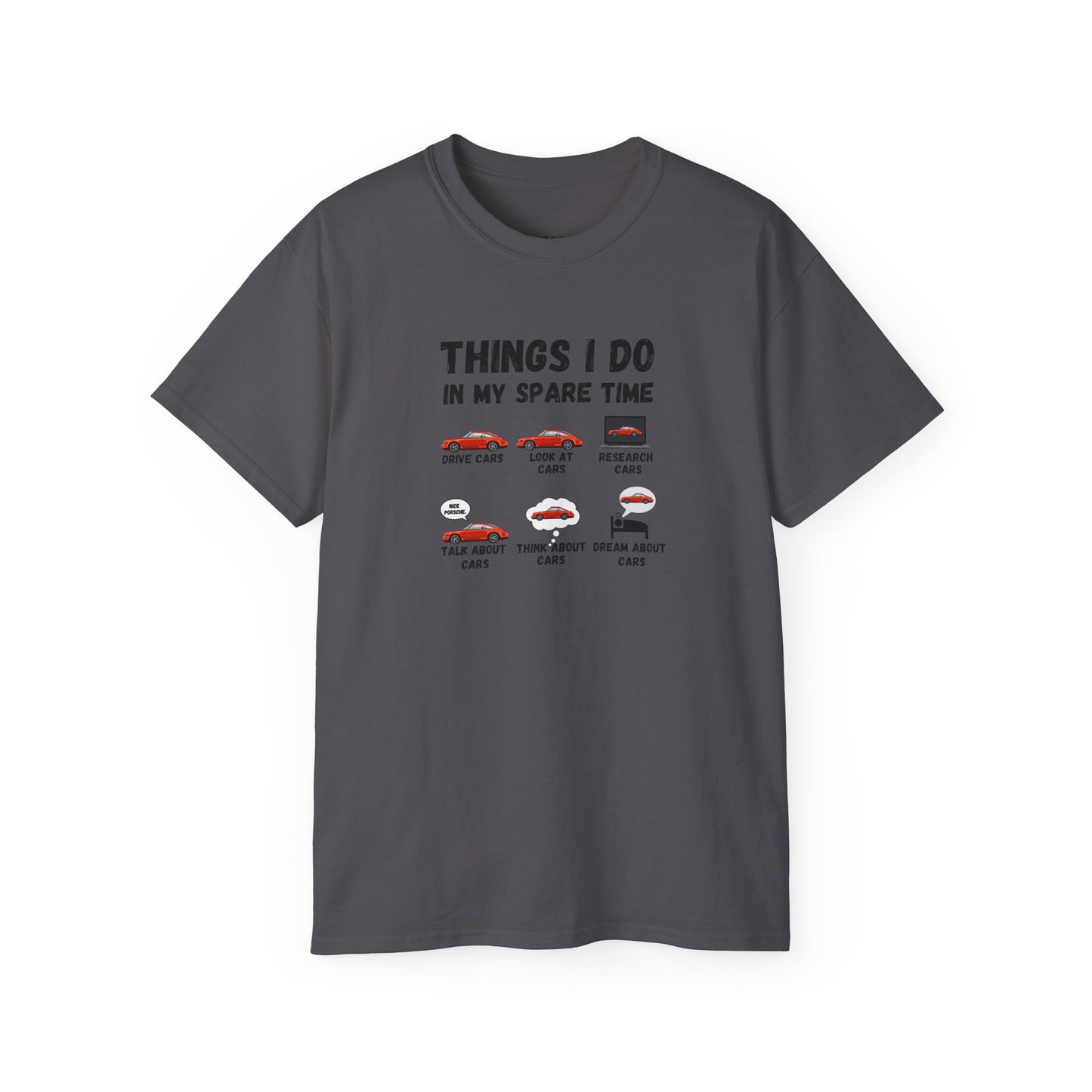 Things I Do In My Spare Time Red Porsche T-shirt