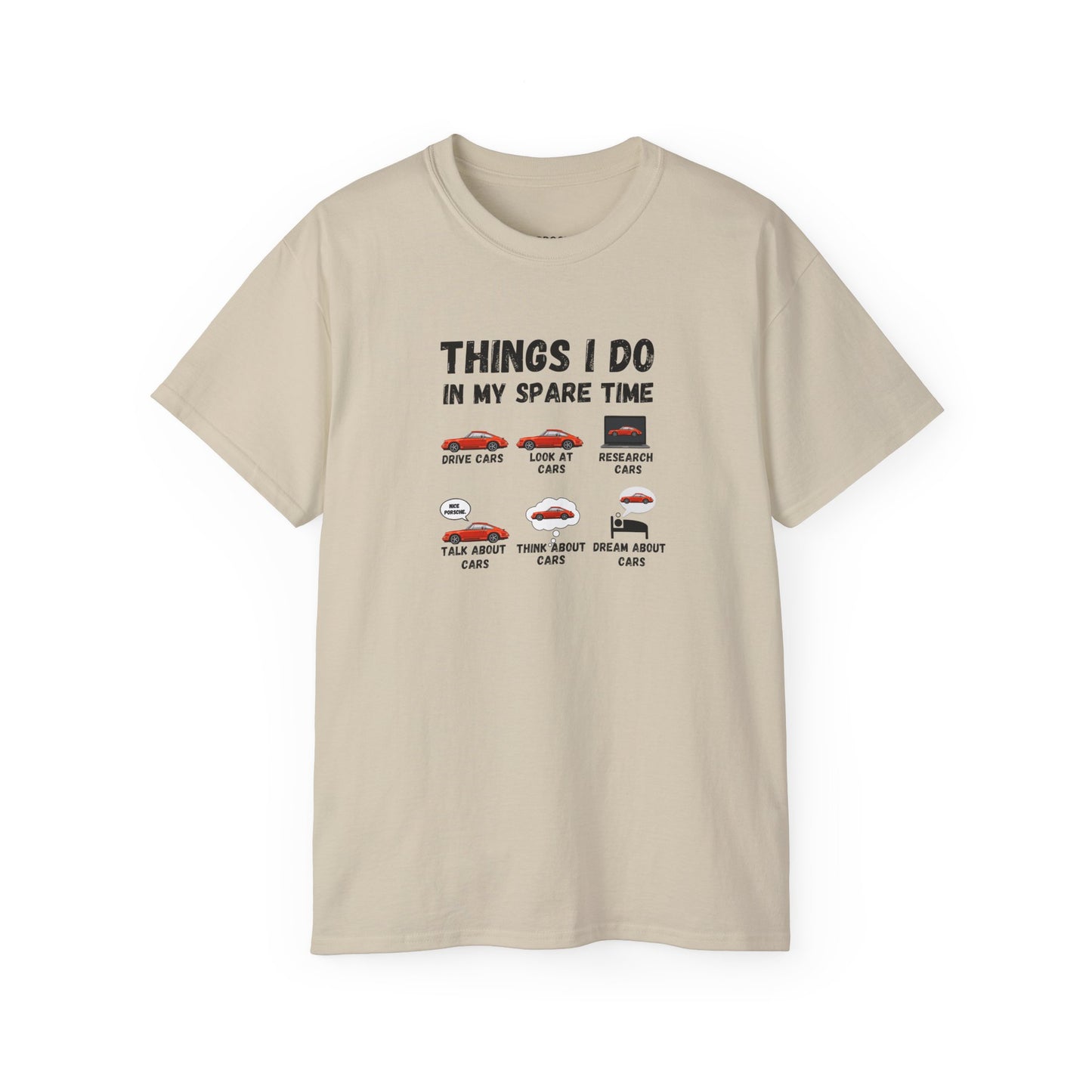 Things I Do In My Spare Time Red Porsche T-shirt