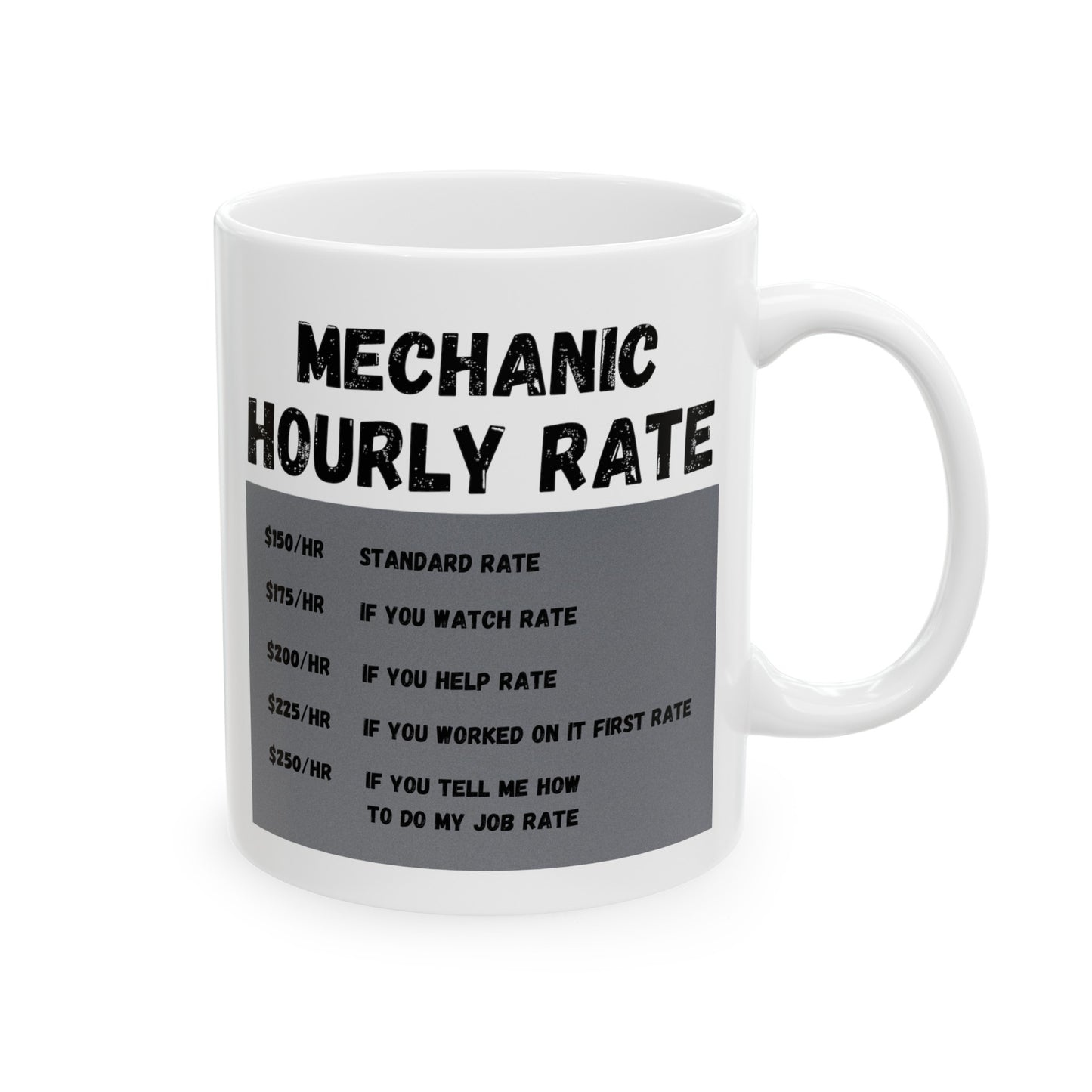 Mechanic Hourly Rate Funny Coffee Mug