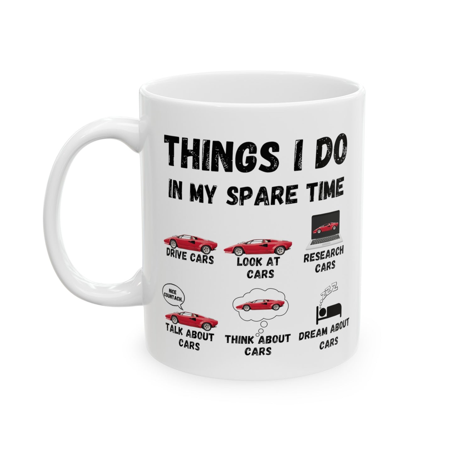 Things I Do In My Spare Time "Red Lamborghini Countach" Coffee Mug