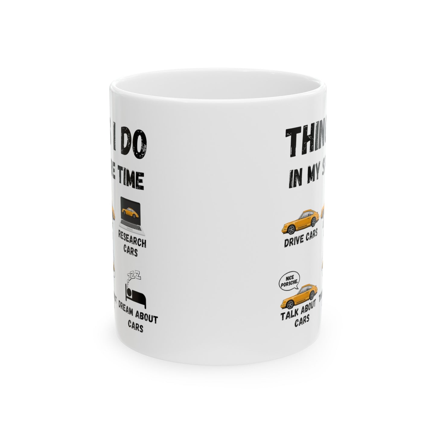 Things I Do In My Spare Time "Yellow Porsche 911" Coffee Mug