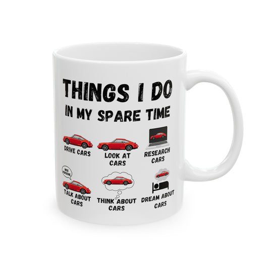 Things I Do In My Spare Time "Red Porsche 911" Coffee Mug